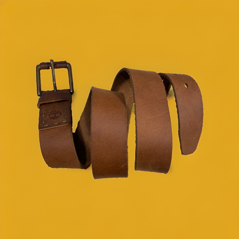 Mens Timberland Genuine Leather Size 36 Brown Belt.